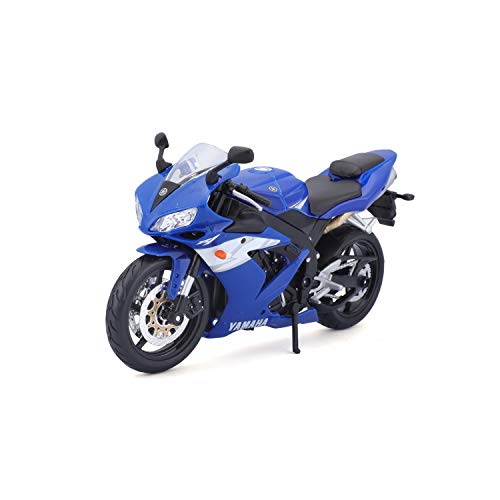 Bauer Spielwaren 2049746 Maisto Yamaha YZF-R1: Originalgetreues Motorradmodell im Maßstab 1:12, mit Federung und extra Seitenständer, blau (531102) von Bauer Spielwaren