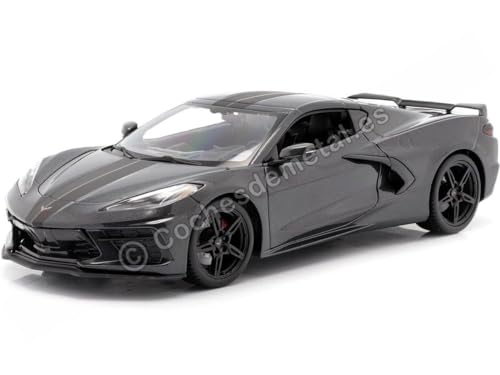 Maisto 31447 Chevrolet Corvette C8 Stingray, metallic-dunkelgrau, 2020, 1:18, Fertigmodell von Maisto