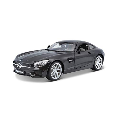 Maisto Mercedes AMG GT: Modellauto im Maßstab 1:18, mit Federung, Türen, Kofferraum und Motorhaube zum Öffnen, Fertigmodell, lenkbar, 24 cm, schwarz (531398) von Maisto