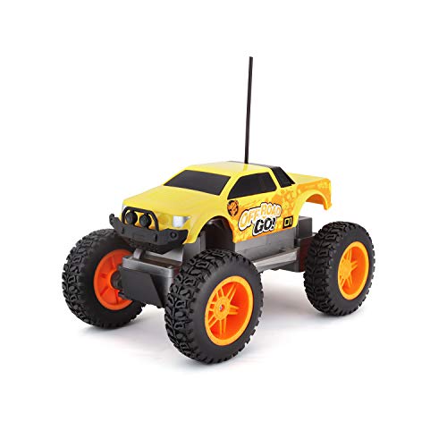 Maisto Tech R/C Off Road Go RTR: Ferngesteuertes Auto in Monstertruck-Ausführung, ab 5 Jahren, mit Fernbedienung und Batterien, 21 cm, gelb-orange (581762) von Bauer Spielwaren