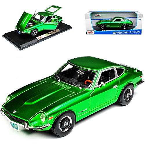 Maisto Datsun Nisan 240Z Fairlady Z Coupe Grün Metallic 1969-1978 1/18 Modell Auto mit individiuellem Wunschkennzeichen Maisto Datsun Nisan 240Z Fairlady Z Coupe Grün Metallic 1969-1978 1/18 Modell Auto mit individiuellem Wunschkennzeichen von Maisto