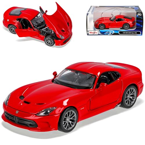 Maisto Dodge Viper SRT GTS normal Rot Coupe Ab 2013 3. Generation 1/24 Modell Auto mit individiuellem Wunschkennzeichen von Maisto
