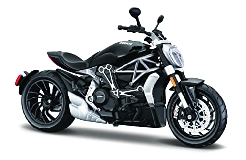 Maisto Ducati Diavel S: Motorradmodell im Maßstab 1:12, mit Federung und ausklappbarem Seitenständer, 17 cm, schwarz (5-20101), Mittel von Maisto