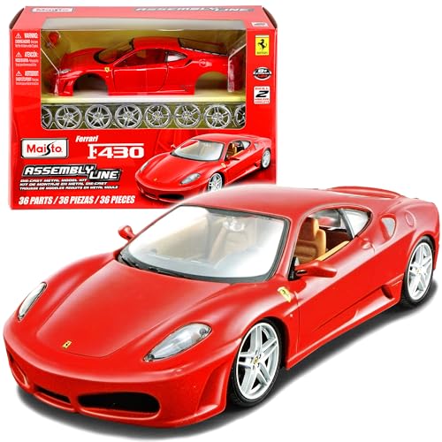 Maisto Ferrari F430 Coupe Rot 2004-2009 39259 Bausatz Kit 1/24 Modell Auto mit individiuellem Wunschkennzeichen von Maisto