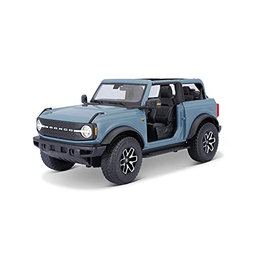 Maisto Ford Bronco Badlands (2020): Modellauto im Maßstab 1:18, ohne Türen, Motorhaube und Heckklappe beweglich, ca. 25 cm, blau (531457), M31457, Bleue von Bburago