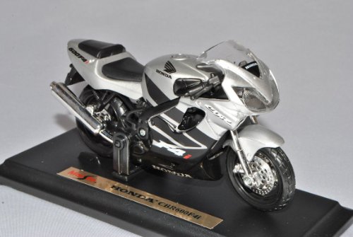 Maisto Hon-da CBR600 F4i Silber Schwarz Mit Sockel 1/18 Modell Motorrad mit individiuellem Wunschkennzeichen von Maisto