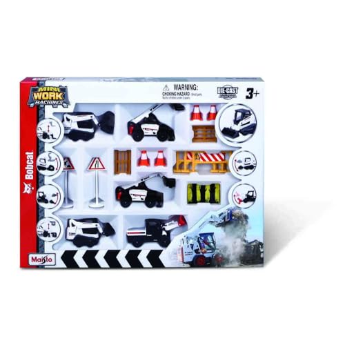 Maisto Mini Working Machines Bobcat Big Hauler GESCHENKSET - Unglaublich detaillierte Druckguss-Nachbildung Sammlermodell von Maisto
