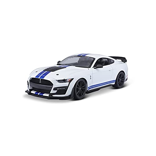 Maisto Mustang Shelby GT500 (2020): Modellauto im Maßstab 1:18, Türen, Kofferraum und Motorhaube zu, Weiß von Maisto