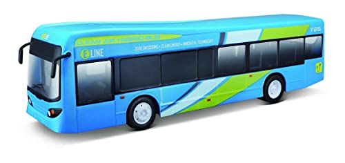 Maisto Tech R/C City Bus: Ferngesteuerter Bus mit Licht und automatischen Türen, mit Mini-Pro Controller, ab 5 Jahren, 33 cm, Batterien Nicht enthalten, blau (582734) von Maisto