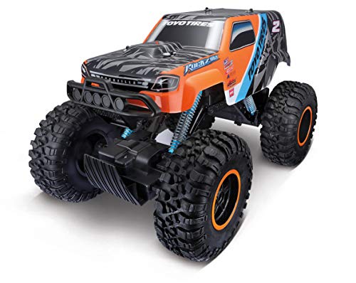 Maisto Tech R/C Rock Zilla 2: Ferngesteuertes Auto in Monstertruck-Ausführung, 2,4 GHz mit Pro Style-Fernsteuerung, USB-Akku, mit Allradantrieb, 41 cm, orange (581340) von Maisto