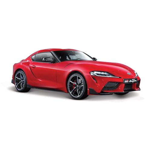 Maisto Toyota Supra GR: Modellauto im Maßstab 1:24, Türen beweglich, rot (532917R) von Maisto