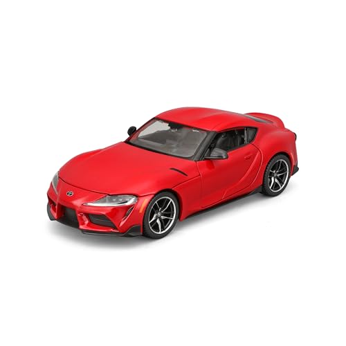 Maisto Toyota Supra GR: Modellauto im Maßstab 1:24, Türen beweglich, rot (532917R) von Maisto