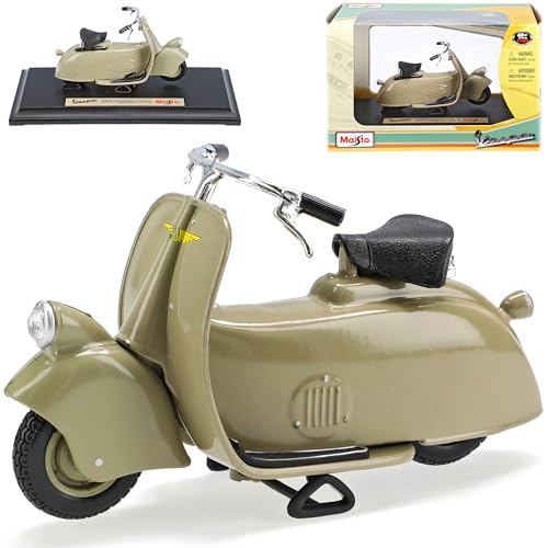 Maisto Vespa Mp5 Mo 5 PAperino 1945 Grau Braun mit Sockel 1/18 Modellmotorrad Modell Motorrad Maisto Vespa Mp5 Mo 5 PAperino 1945 Grau Braun mit Sockel 1/18 Modellmotorrad Modell Motorrad von Maisto