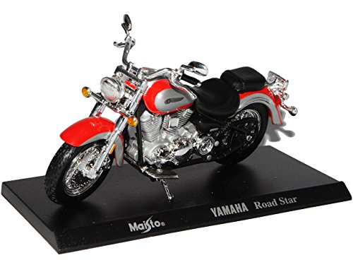 Maisto Yamaha Road Star Rot Silber Mit Sockel 1/18 Modell Motorrad von Maisto