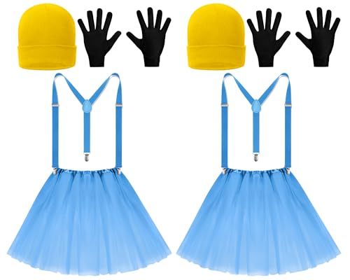Maiteenly 8-teiliges gelbes Halloween-Kostüm-Set für Paare, Beanie-Handschuhe, Strumpfhalter, Tutu-Rock für Damen, Cosplay-Party, Blau, Einheitsgröße Maiteenly 8-teiliges gelbes Halloween-Kostüm-Set für Paare, Beanie-Handschuhe, Strumpfhalter, Tutu-Rock für Damen, Cosplay-Party, Blau, Einheitsgröße von Maiteenly