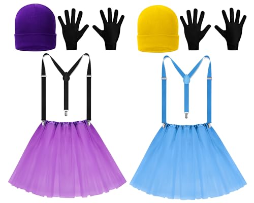 Maiteenly 8-teiliges gelbes Halloween-Kostüm-Set für Paare, Beanie-Handschuhe, Strumpfhalter, Tutu-Rock für Damen, Cosplay-Party, Blau, Violett, Einheitsgröße Maiteenly 8-teiliges gelbes Halloween-Kostüm-Set für Paare, Beanie-Handschuhe, Strumpfhalter, Tutu-Rock für Damen, Cosplay-Party, Blau, Violett, Einheitsgröße von Maiteenly