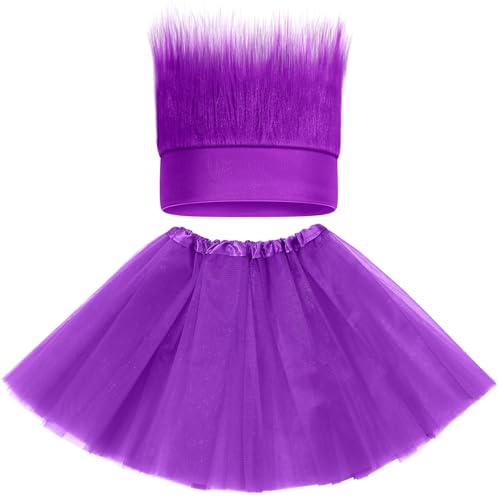 Maiteenly Cosplay-Kostüm-Set für Damen und Herren, Violett, 2 Stück, inklusive Rock und Haarreif für Party Maiteenly Cosplay-Kostüm-Set für Damen und Herren, Violett, 2 Stück, inklusive Rock und Haarreif für Party von Maiteenly