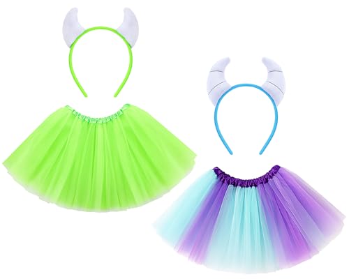 Maiteenly Halloween-Monster-Kostüm-Zubehör-Set, Bärenohr, Stirnband, Tutu-Rock für Damen, Halloween, Cosplay, Party, Blau, Grün, 4 Stück Maiteenly Halloween-Monster-Kostüm-Zubehör-Set, Bärenohr, Stirnband, Tutu-Rock für Damen, Halloween, Cosplay, Party, Blau, Grün, 4 Stück von Maiteenly