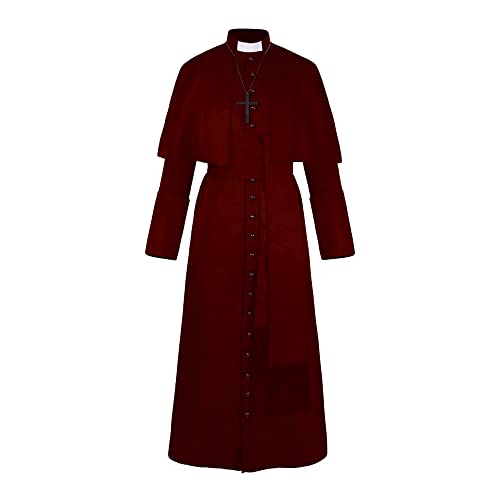 Maiukuoye Herren Robe Priester Kostüm mit Robenkragen und Schärpe Halloween Party Cosplay Kostüm Maiukuoye Herren Robe Priester Kostüm mit Robenkragen und Schärpe Halloween Party Cosplay Kostüm von Maiukuoye