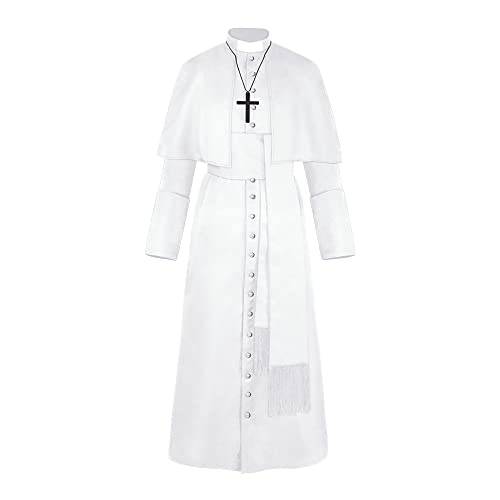 Maiukuoye Herren Robe Priester Kostüm mit Robenkragen und Schärpe Halloween Party Cosplay Kostüm Maiukuoye Herren Robe Priester Kostüm mit Robenkragen und Schärpe Halloween Party Cosplay Kostüm von Maiukuoye