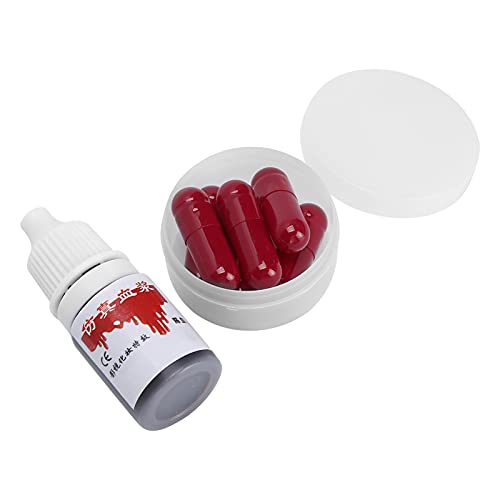 Majatou Kunstblut-Kapseln, Kunstblut-Gel, Make-up, Halloween-Make-up, Blut-Kostü, Cosplay-Requisite, Party-Trick-Zubehör für Halloween, Vampir, Zombie, Korunt, Dunkelrot, Dunkelrot Majatou Kunstblut-Kapseln, Kunstblut-Gel, Make-up, Halloween-Make-up, Blut-Kostü, Cosplay-Requisite, Party-Trick-Zubehör für Halloween, Vampir, Zombie, Korunt, Dunkelrot, Dunkelrot von Majatou