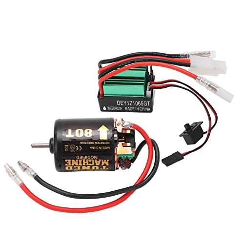 Majatou RC-Bürstenmotor, ESC-Kombination Hochpräziser 540-Bürstenmotor Wasserdichter Motor Groner ESC für axial für scx10 90046 von Majatou
