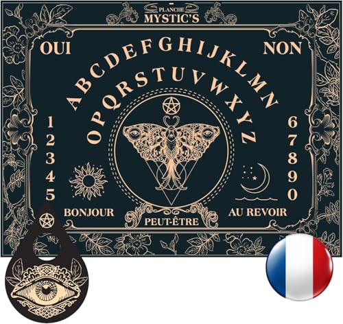 Majestic's Ouija-Brett, Holz - Tisch Ja Ja mit Tropfen, 40 x 30 cm, Brettspiel, Ouija-Brett, Planchette, Erwachsene Majestic's Ouija-Brett, Holz - Tisch Ja Ja mit Tropfen, 40 x 30 cm, Brettspiel, Ouija-Brett, Planchette, Erwachsene von Majestic's