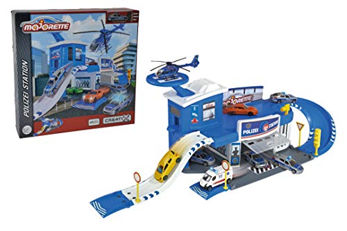 Majorette 212050012 - Creatix Polizei-Parkgaragen Station, Polizeistation-Set, Maße: 72 x 30 x 22 cm von Majorette