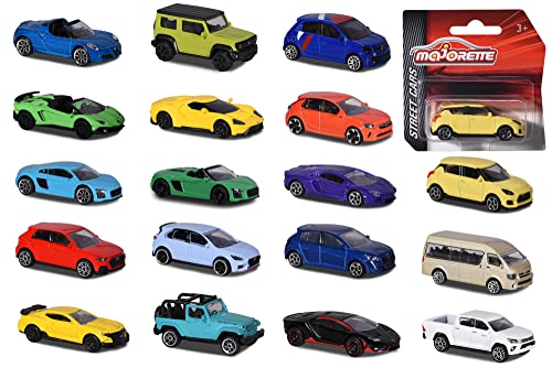 Majorette 212053051SDN - Autos, 18 Verschiedene Modelle - Metallautos mit Freilauf, Erhältlich in Verschiedene Modelle und Farben, 1:64, L:7,5 cm, Ab 3 Jahren, Zufällige Auswahl von Majorette