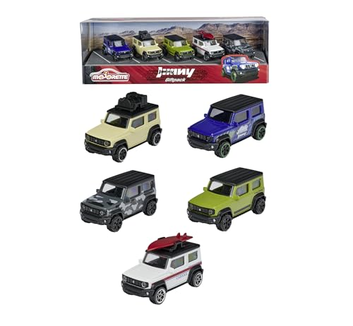 Majorette – Suzuki Jimny Geschenkset – 5 Stück im Set, SUV-Modelle, Spielzeugautos aus Metall, Offroad, für Mädchen und Jungen ab 3 Jahren von Majorette