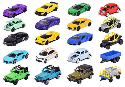 Majorette Discovery 20-teiliges Set, Verschiedene Spielzeugautos, mit Freilauf, Federung und Teilen zum Öffnen, für Kinder ab 3 Jahren, mit Aufbewahrungsbox 212058595 von Majorette