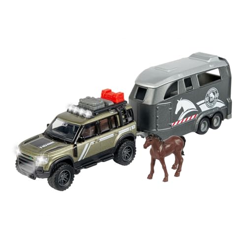 Majorette - Land Rover Defender mit Pferdeanhänger – hochwertiges Modellgespann mit Spielzeugpferd, Licht, Sound, vielen Funktionen, für Sammler und Kinder ab 3 Jahren Majorette - Land Rover Defender mit Pferdeanhänger – hochwertiges Modellgespann mit Spielzeugpferd, Licht, Sound, vielen Funktionen, für Sammler und Kinder ab 3 Jahren von Majorette