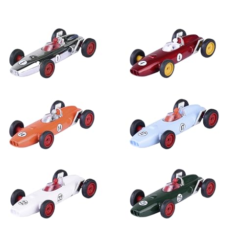 Majorette - 60 Jahre Jubiläums-Modellauto First Ever - Racecar aus Metall mit Fahrerfigur und Gummireifen, Auto in 6 Farben (zufällige Auswahl), 7,5 cm, Spielzeugauto mit Retro-Sammler-Box von Majorette