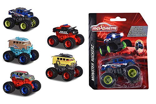 Majorette Assortment Rockerz, Monster Trucks, Die Cast mit Freilauf & Federung, Monstertruck, 1:64, Spielzeugauto, 5 versch. Modelle, Lieferung: 1 Stück, zufällige Auswahl, 7,5 cm Majorette Assortment Rockerz, Monster Trucks, Die Cast mit Freilauf & Federung, Monstertruck, 1:64, Spielzeugauto, 5 versch. Modelle, Lieferung: 1 Stück, zufällige Auswahl, 7,5 cm von Majorette