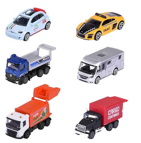 Majorette Auto City Premium (1 Modellauto) - Spielzeugauto aus Metall mit Freilauf, Federung & beweglichen Teilen, zufällige Auswahl aus 6 Autos für Kinder ab 3 Jahre, je ca. 7,5 cm von Majorette