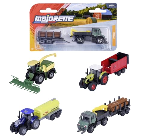Majorette Farm Trailer, Zufällige Auswahl aus 1 von 4 verschiedenen Fahrzeugen von Majorette