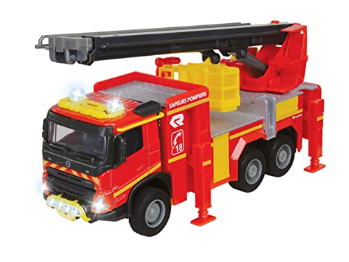 Majorette - Grand Series – Volvo Feuerwehrauto 19 cm (Maßstab 1:43) Geräusche und Lichter ab 3 Jahren 21371300002, 7/213713000002, Rot von Majorette