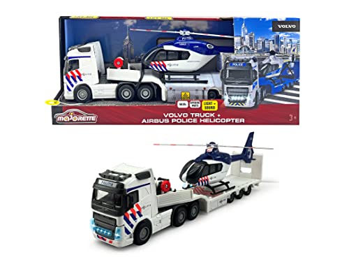 Majorette Grand Series - Volvo Truck + Police Hubschrauber NL, 35 cm, Licht und Ton, Metall, Spielzeugfahrzeug Majorette Grand Series - Volvo Truck + Police Hubschrauber NL, 35 cm, Licht und Ton, Metall, Spielzeugfahrzeug von Majorette