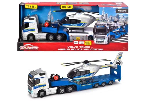 Majorette MOJORETTE 213716000038 0 Volvo FH-16 Polizeiwagen und Airbus H135 Hubschrauber, 35 x 6 von Majorette