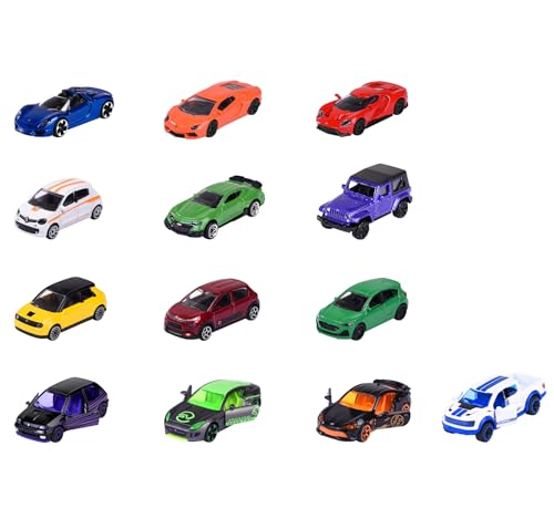 Majorette - Modellauto-Set (13 Autos) - Mega-Pack mit 9 Street Cars und 4 Fahrzeugen aus der Limited Edition 10, Spielzeugautos aus Metall mit Freilauf, je 7,5 cm, für Kinder ab 3 Jahre von Majorette