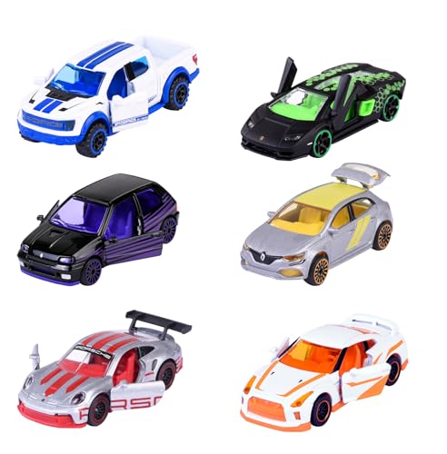 Majorette - Modellauto aus der Limited Edition 10-6-Fach Sortiert (Renault, Porsche, Ford, Nissan, Lamborghini), 1 Auto aus Metall mit Freilauf, 7,5 cm, für Kinder ab 3 Jahre von Majorette