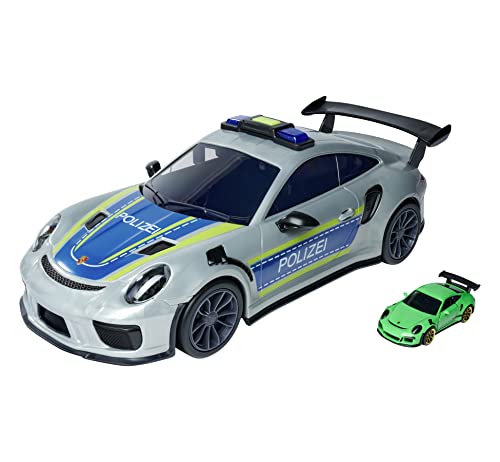 Majorette Polizeiauto Porsche 911 GT3 RS großes Spielzeugauto (35 cm) mit Platz im Inneren für 11 weitere Autos, Polizeiauto mit Licht & Sound für Kinder ab 3 Jahren von Majorette