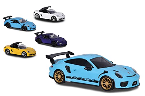 Majorette - Porsche Carry Case – 35 cm – 3 Motortöne – 4 Miniaturfahrzeuge Porsche aus Metall, Maßstab 1:64. inkl. – 212058194SMO von Majorette