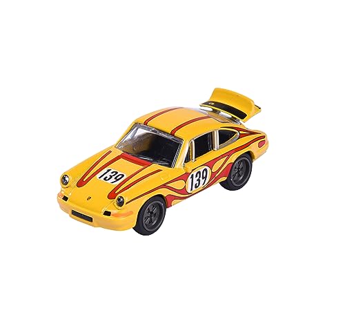 Majorette - Porsche Motorsport Deluxe 911 Carrera RS 2.7 in gelb - Modellauto (7,5 cm) aus der Porsche Deluxe Car Edition mit Sammelbox, Spielzeugauto für Kinder ab 3 Jahre von Majorette