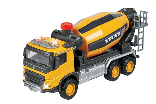 Majorette - Volvo Betonmischer (19 cm) – Premium Spielzeugauto für Kinder ab 3 Jahren, viele Funktionen, Baustellenfahrzeuge für Mädchen und Jungen, Gelb von Majorette
