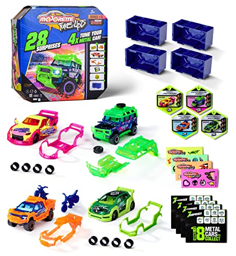Majorette - Tune Ups Series 3 - extra große Tuning-Box mit 28 Überraschungen inkl. 4 Spielzeugautos mit Neon-Effekt zum Tunen, für Kinder ab 5 Jahren, je 7,5 cm, zufällige Auswahl Majorette - Tune Ups Series 3 - extra große Tuning-Box mit 28 Überraschungen inkl. 4 Spielzeugautos mit Neon-Effekt zum Tunen, für Kinder ab 5 Jahren, je 7,5 cm, zufällige Auswahl von Majorette