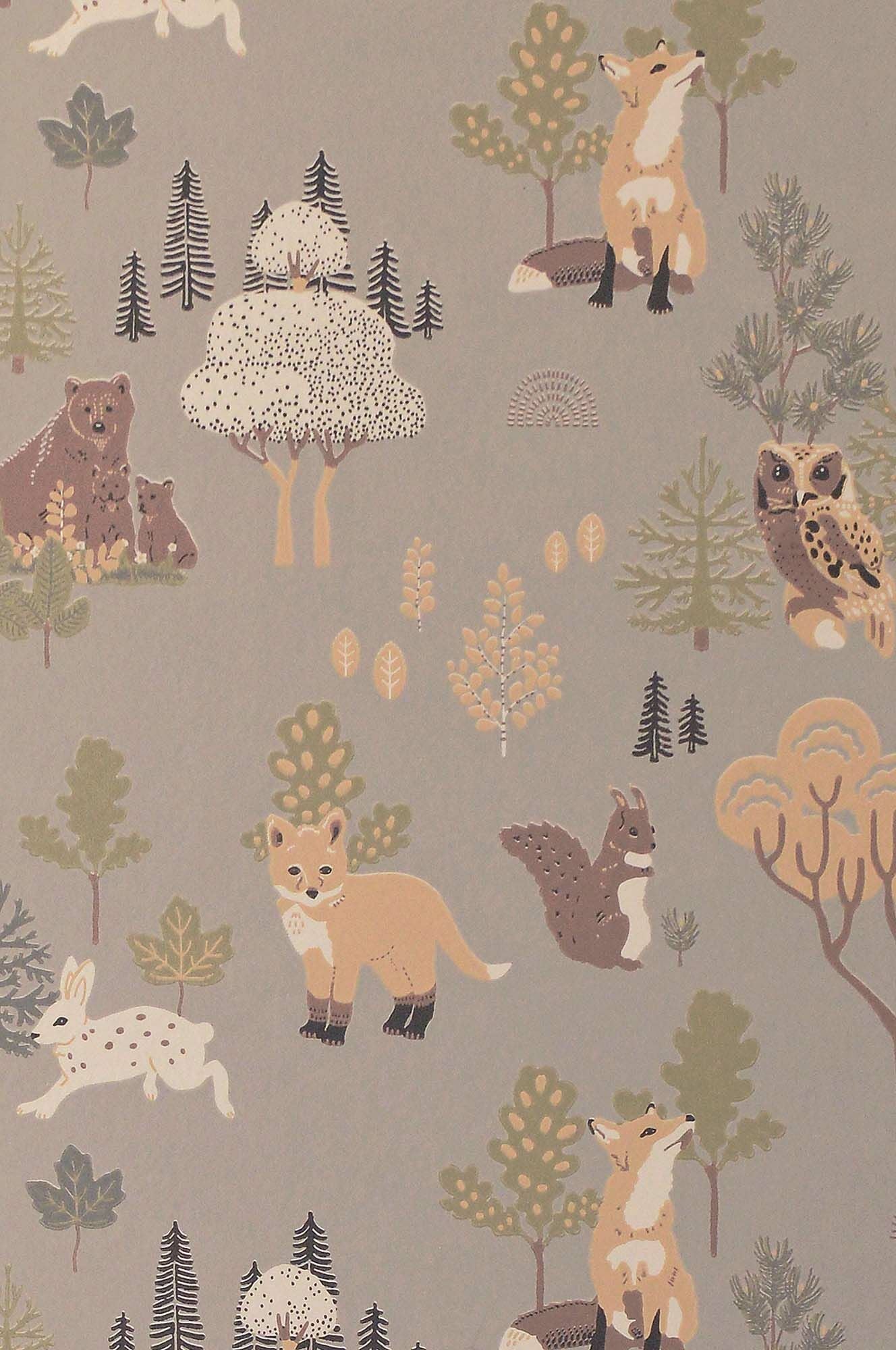 Majvillan Tapete Kinderzimmer, Deep Forest, Mystic Grey, Kindertapete Majvillan Tapete Kinderzimmer, Deep Forest, Mystic Grey, Kindertapete von Majvillan