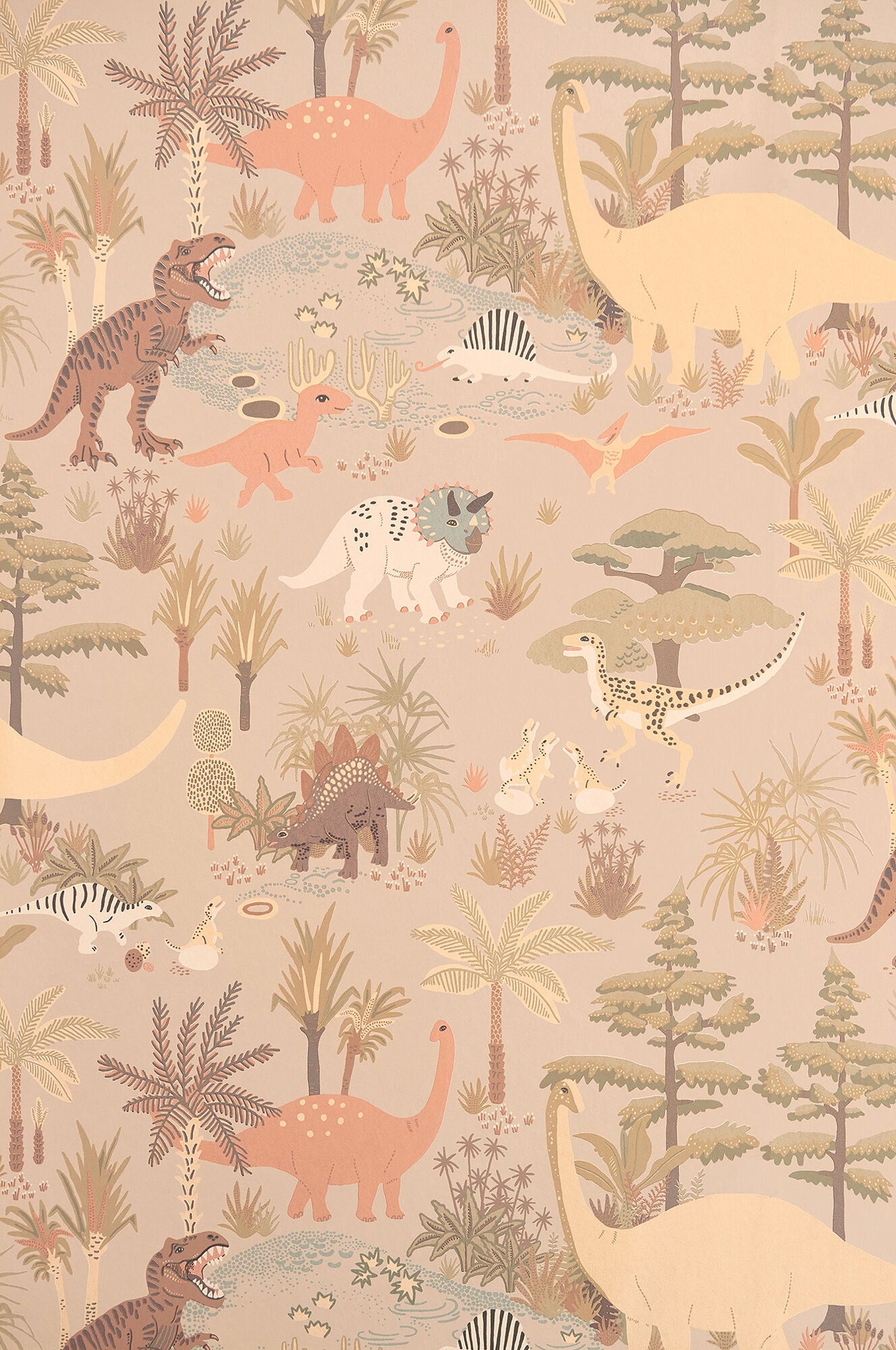 Majvillan Tapete Kinderzimmer, Dinosaur Vibes, Sandy Beige, Kindertapete Majvillan Tapete Kinderzimmer, Dinosaur Vibes, Sandy Beige, Kindertapete von Majvillan