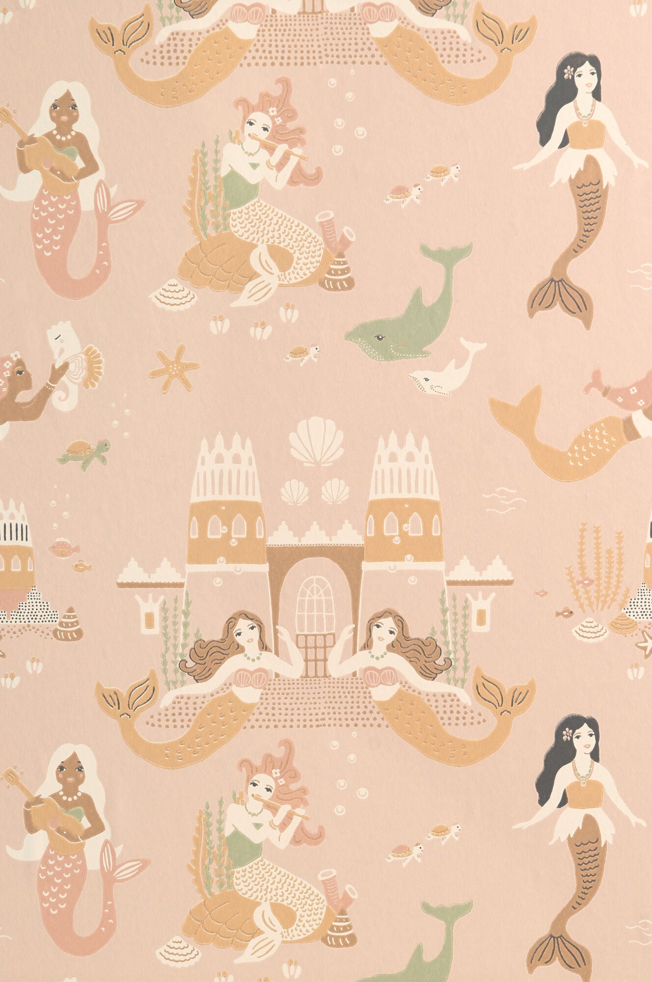 Majvillan Tapete Kinderzimmer, Mermaid Reef, Sweet Pink, Kindertapete von Majvillan