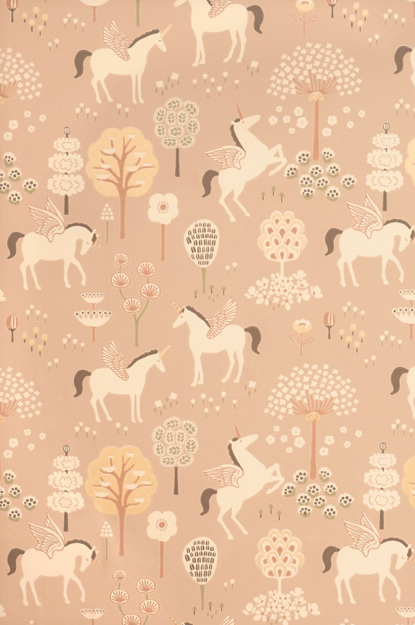 Majvillan Tapete Kinderzimmer, True Unicorn, Old Pink, Kindertapete Majvillan Tapete Kinderzimmer, True Unicorn, Old Pink, Kindertapete von Majvillan